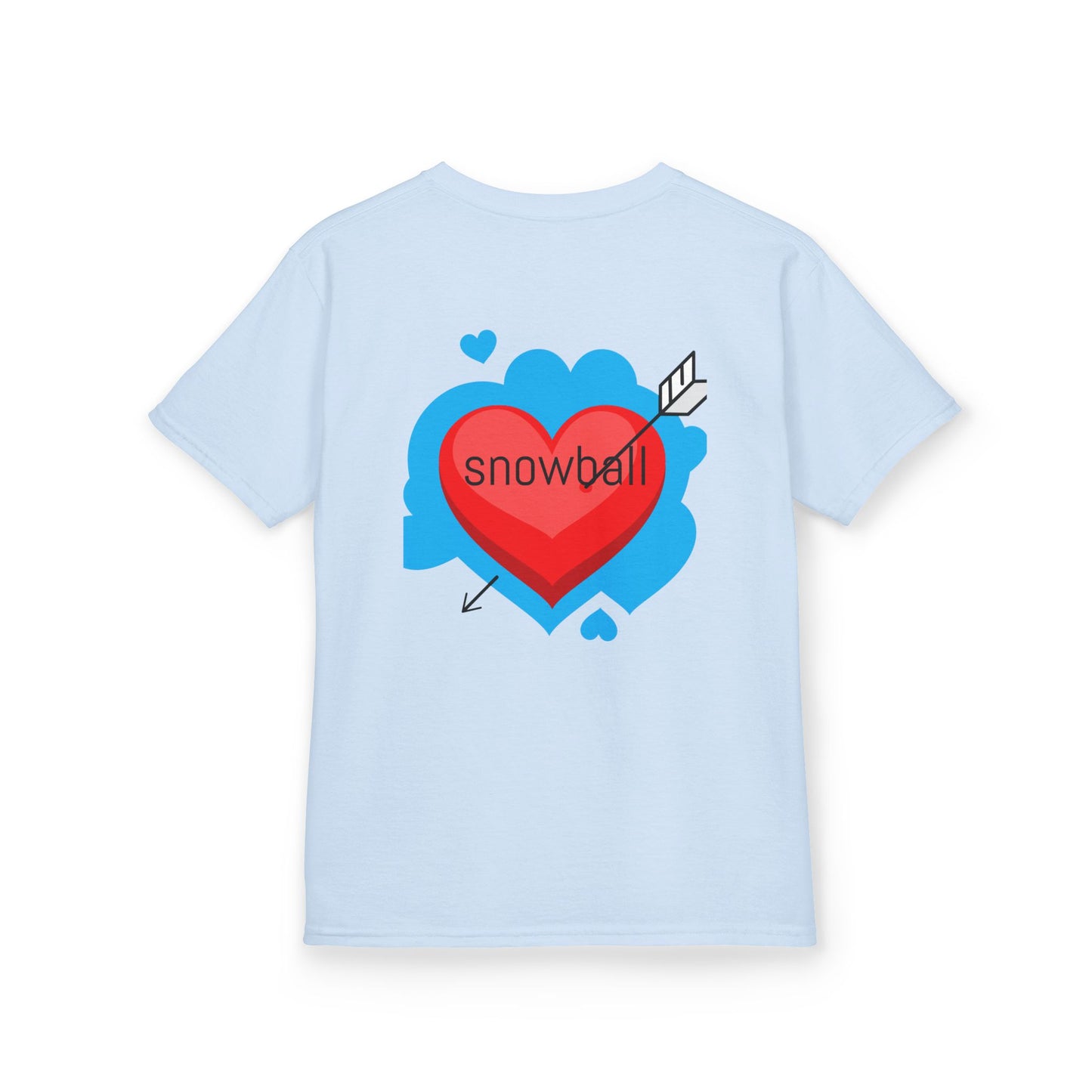 Kids Tee — Cute 'Snowball' Cat Photo & Heart Design