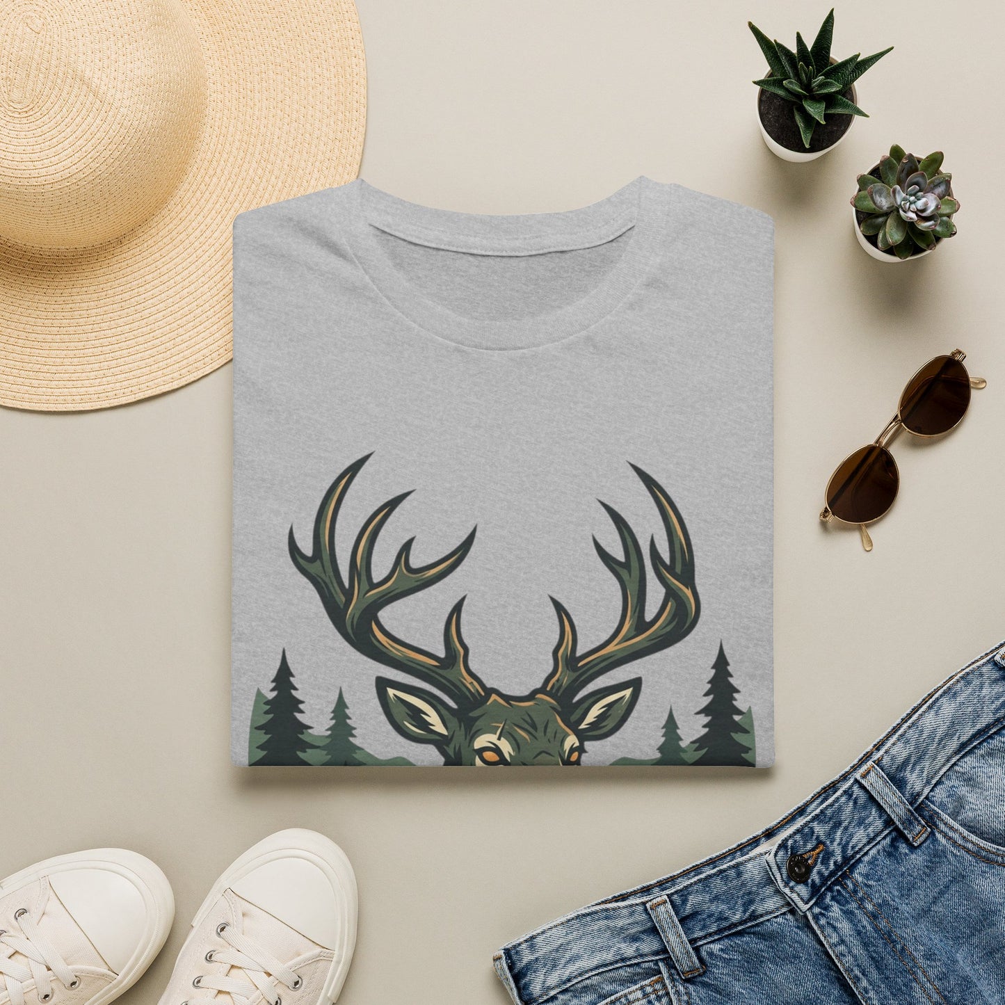 Deer Head T-Shirt — Majestic Stag Forest Graphic Tee