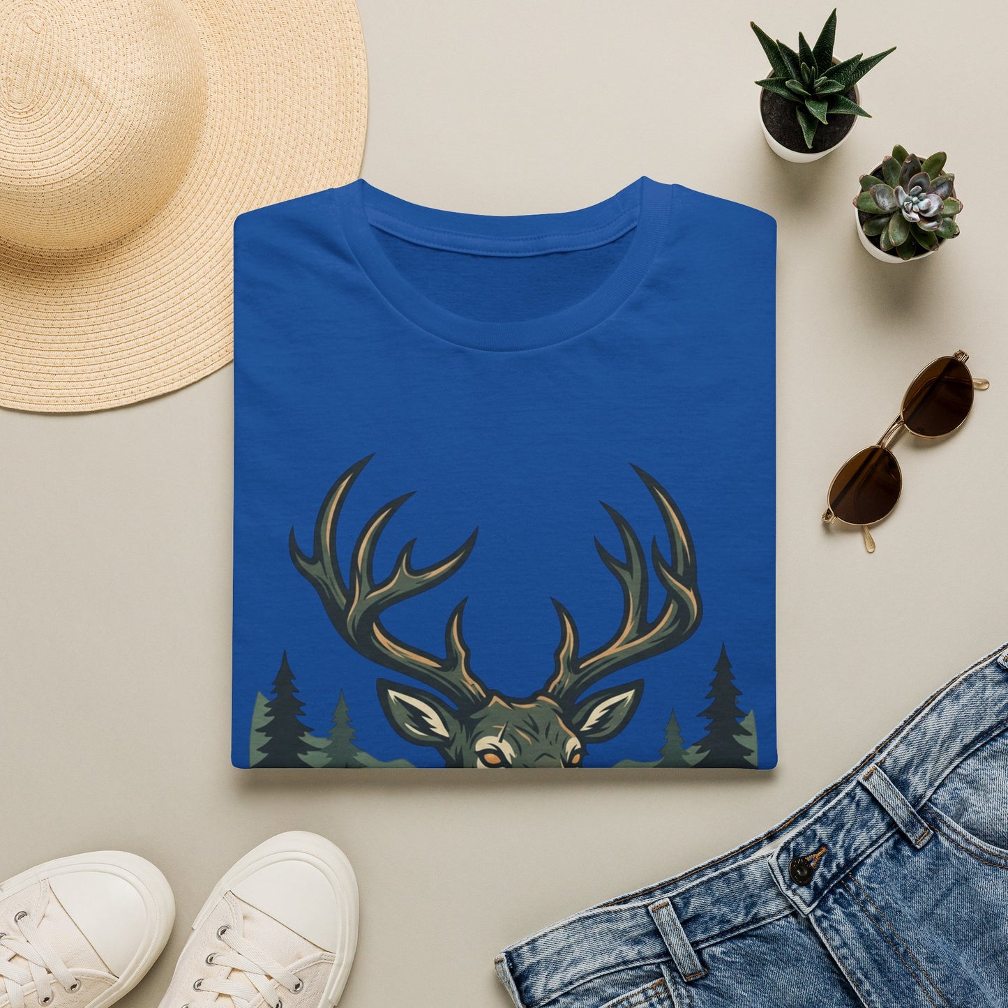 Deer Head T-Shirt — Majestic Stag Forest Graphic Tee