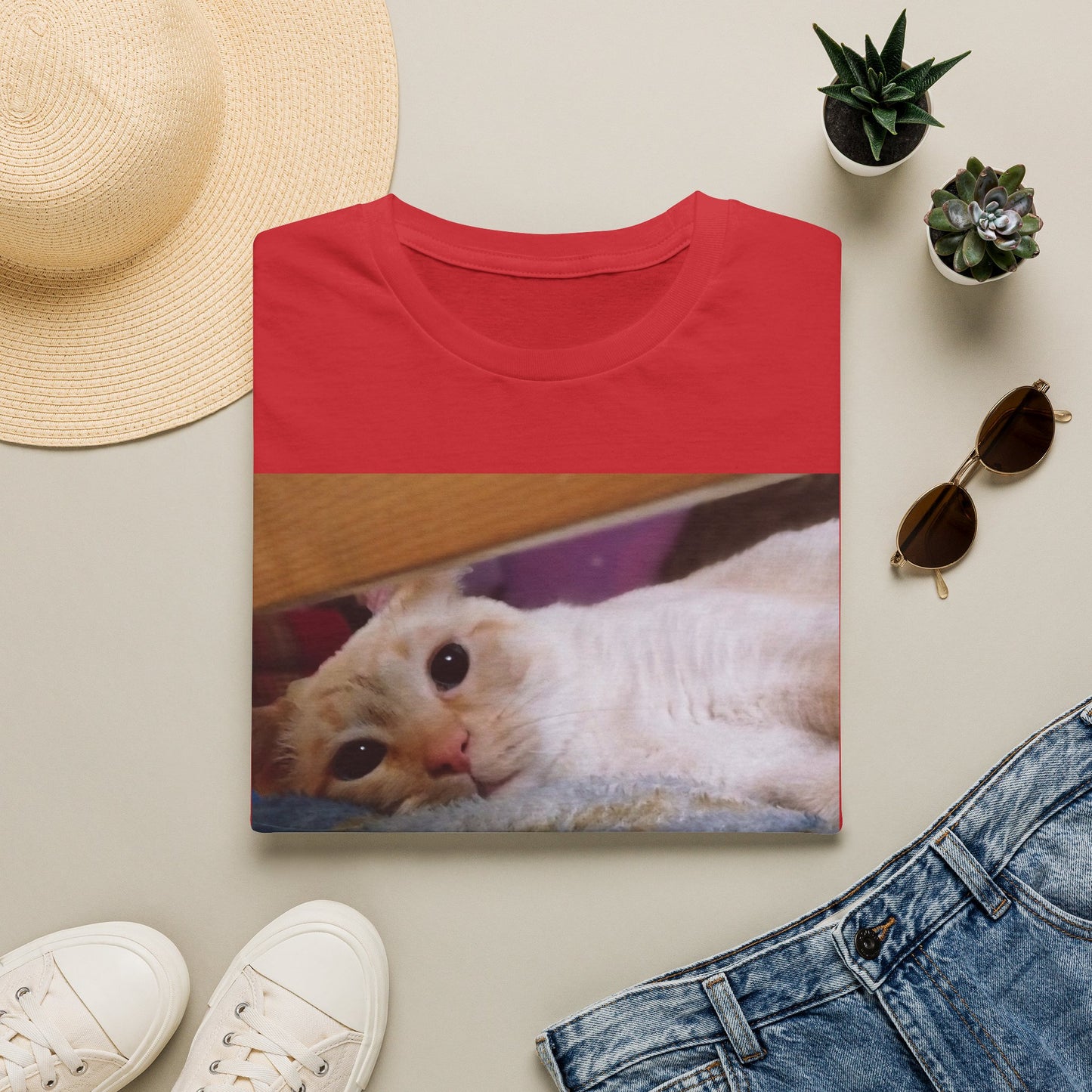 Cat Photo T-Shirt — "Snowball" Cute Pet Portrait Tee