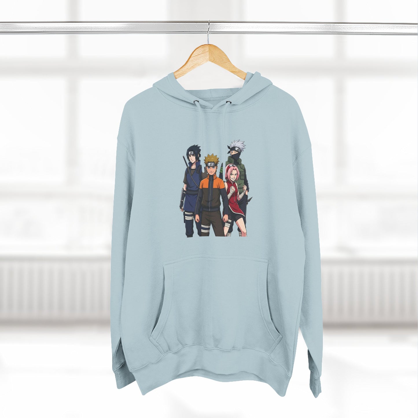 Anime Team Graphic Hoodie — Naruto, Sasuke, Sakura & Kakashi Crew Sweatshirt
