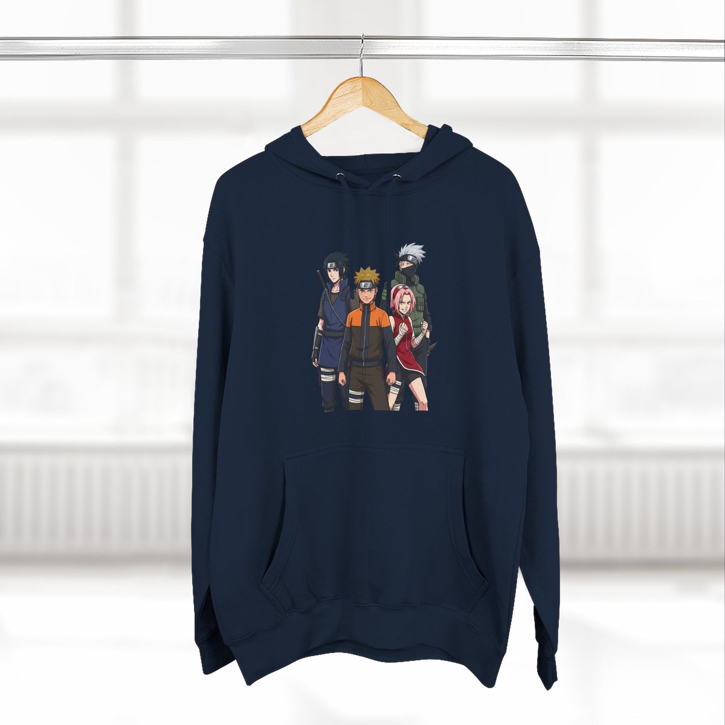 Anime Team Graphic Hoodie — Naruto, Sasuke, Sakura & Kakashi Crew Sweatshirt