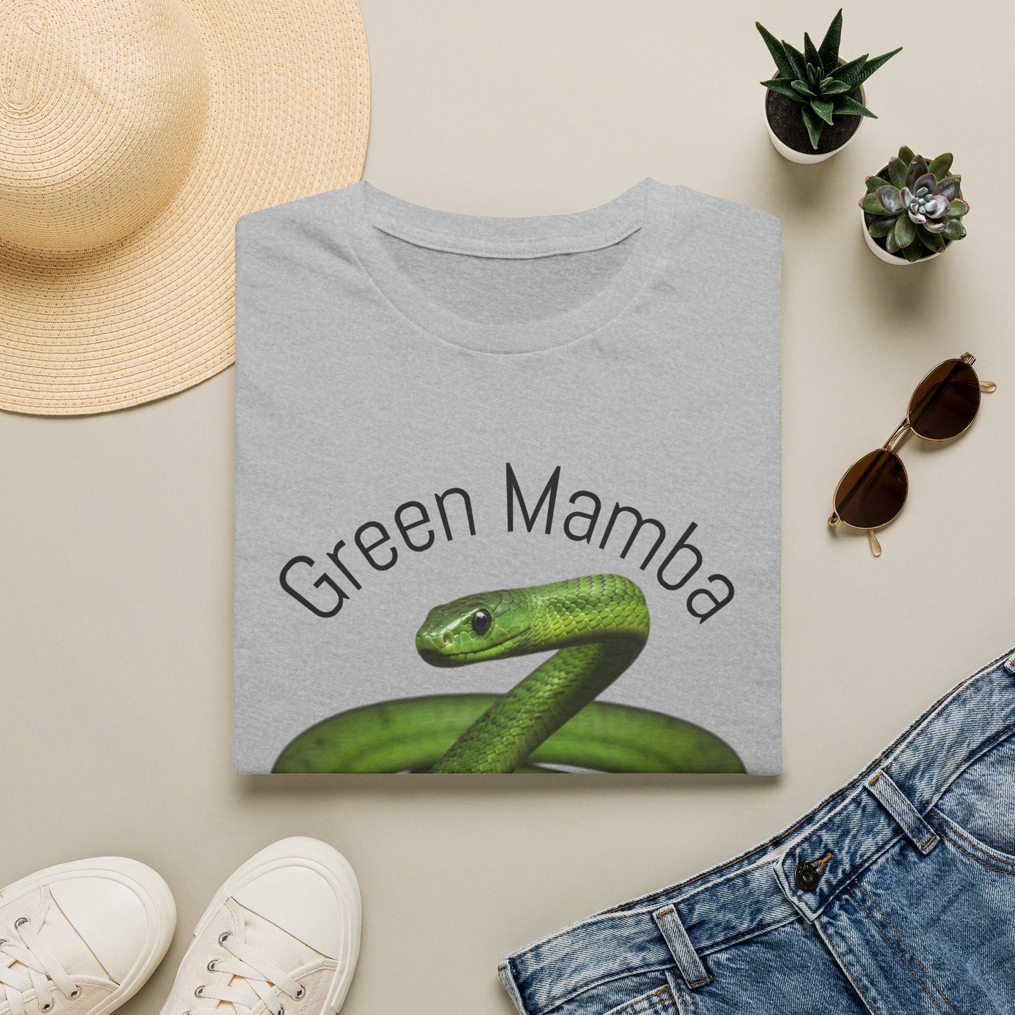 Green Mamba T‑Shirt — Realistic Snake Graphic Tee