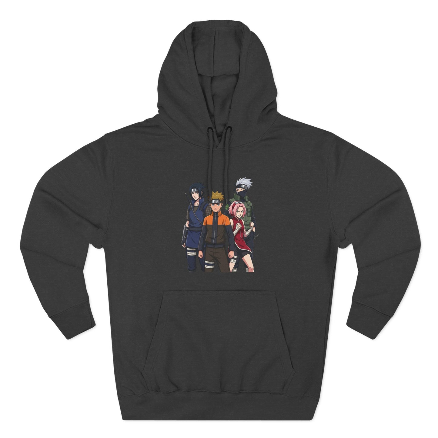 Anime Team Graphic Hoodie — Naruto, Sasuke, Sakura & Kakashi Crew Sweatshirt