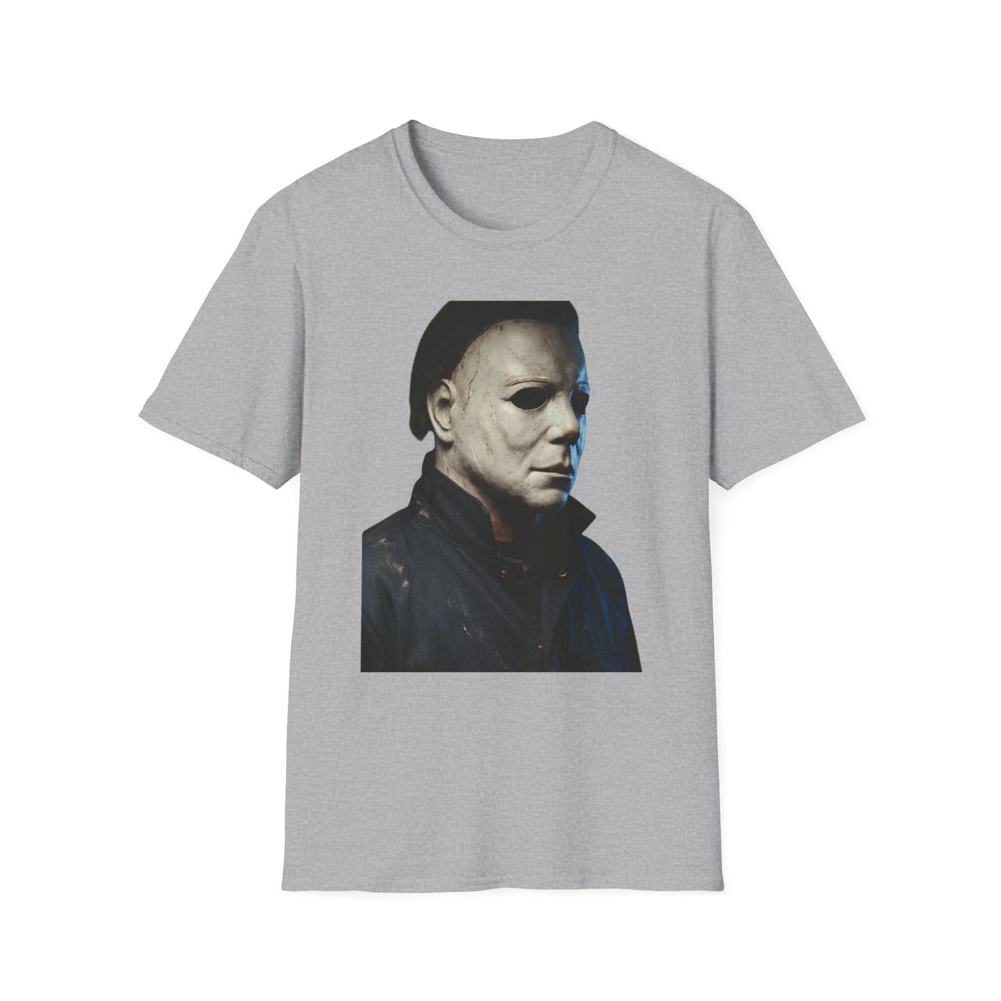 Michael Myers Horror Mask Portrait T-Shirt — Iconic Creepy Mask Graphic Tee for Halloween