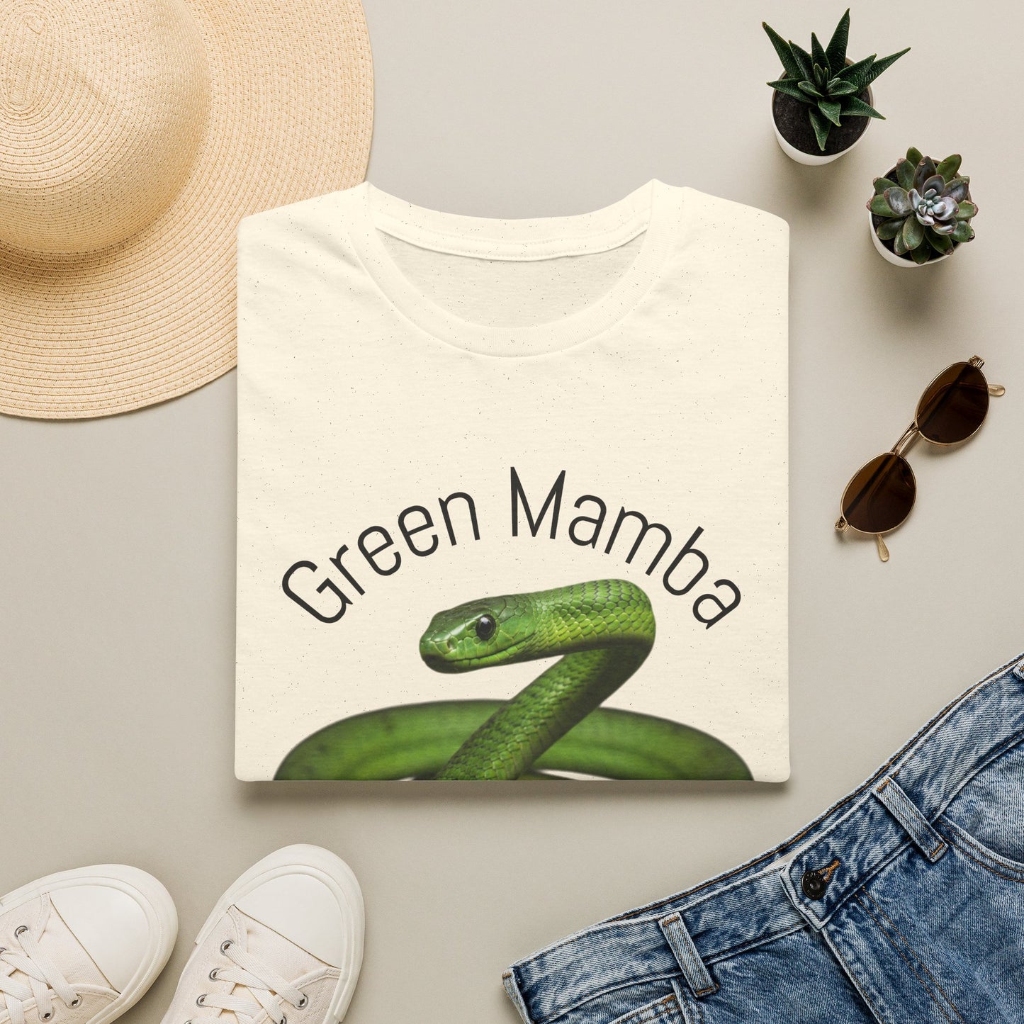 Green Mamba T‑Shirt — Realistic Snake Graphic Tee