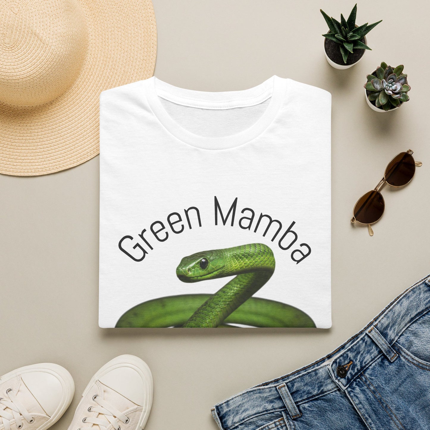 Green Mamba T‑Shirt — Realistic Snake Graphic Tee