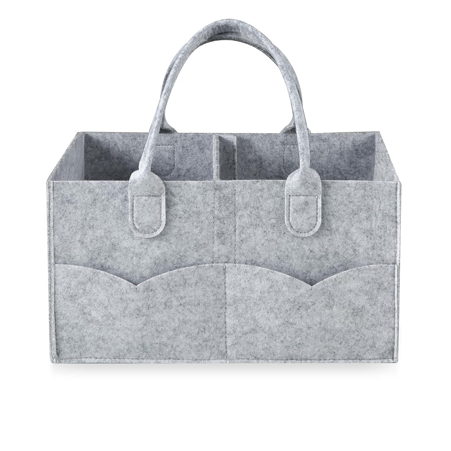 PandaEar Baby Diaper Caddy Organizer Portable Diaper Holder Organizer Nursery Storage Basket for Wipes & baby stuff Collapsible Baby Organizer with Divided Design (Grey)