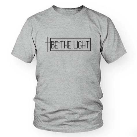 "Be The Light Graphic Short Sleeve T-Shirt for Summer"