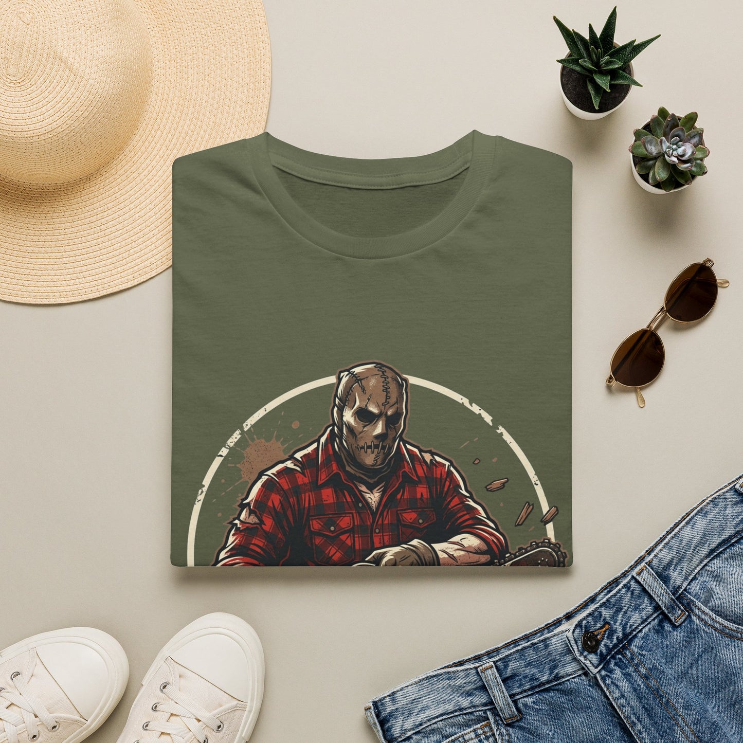 Lumberjack Chainsaw T-Shirt — Vintage Woodsman Graphic Tee