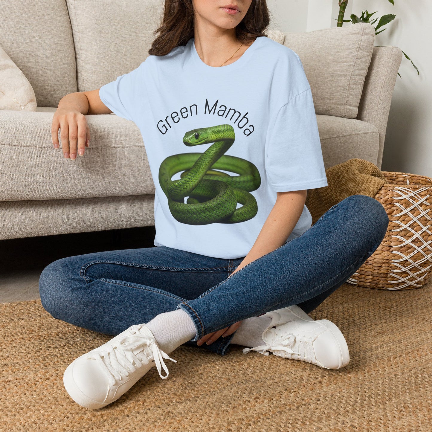 Green Mamba T‑Shirt — Realistic Snake Graphic Tee
