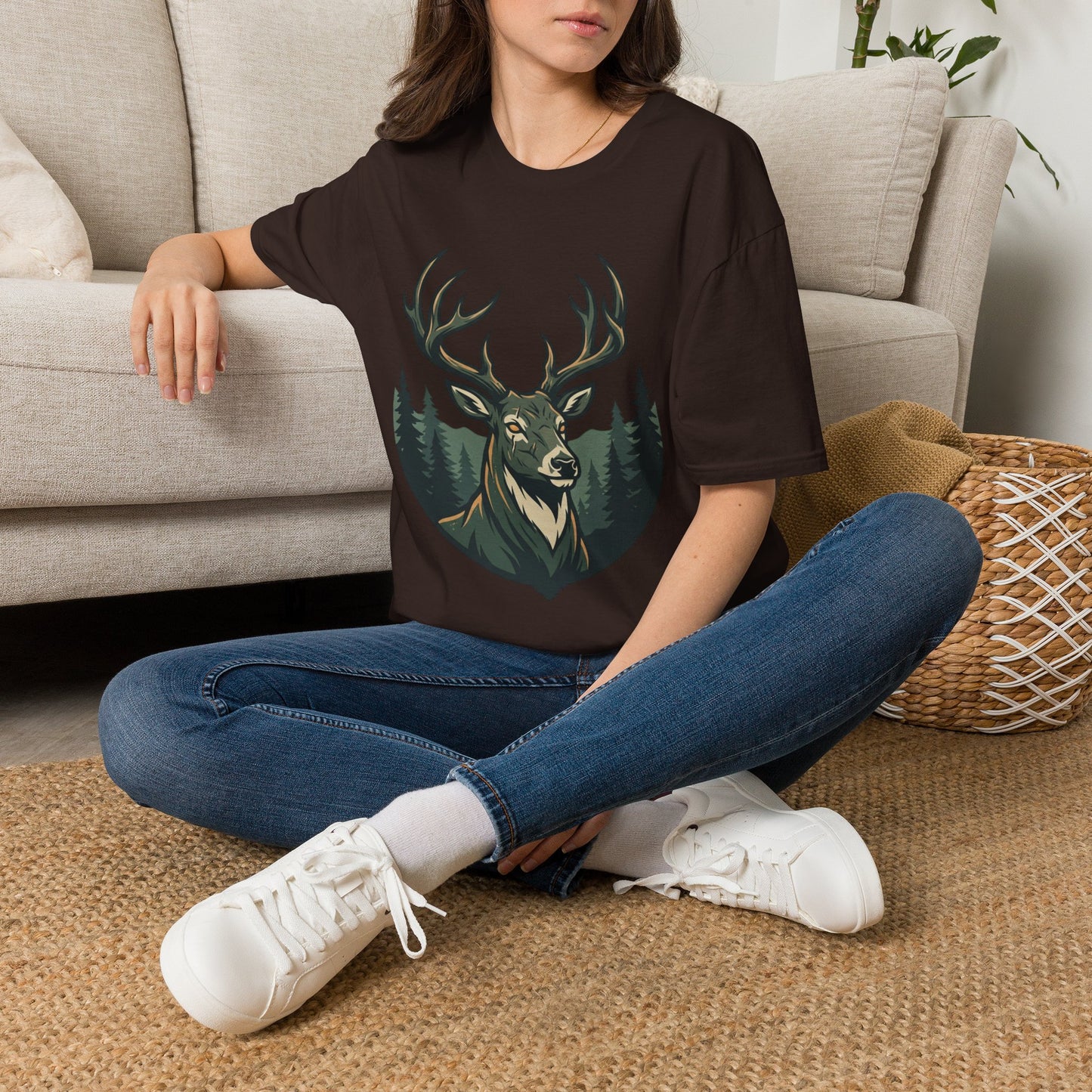 Deer Head T-Shirt — Majestic Stag Forest Graphic Tee