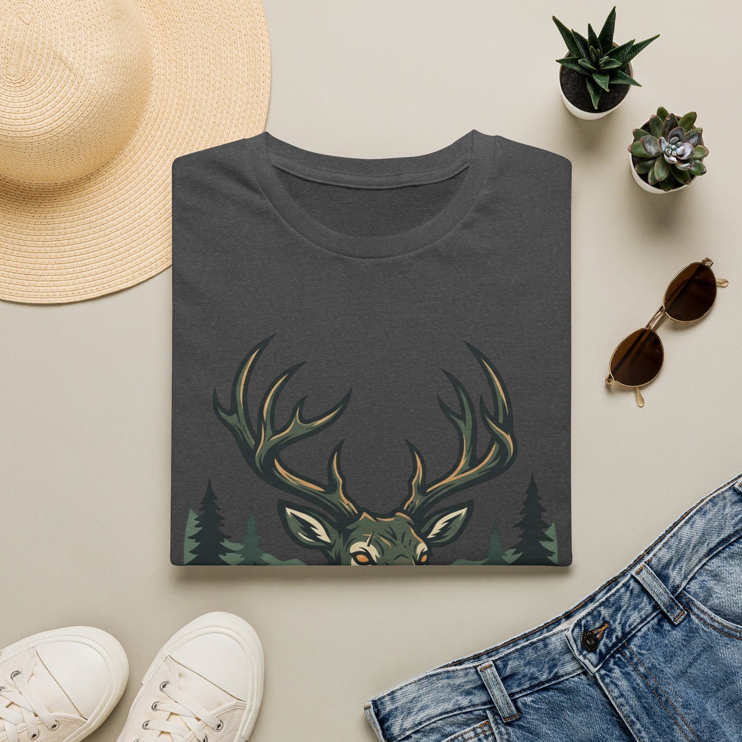 Deer Head T-Shirt — Majestic Stag Forest Graphic Tee