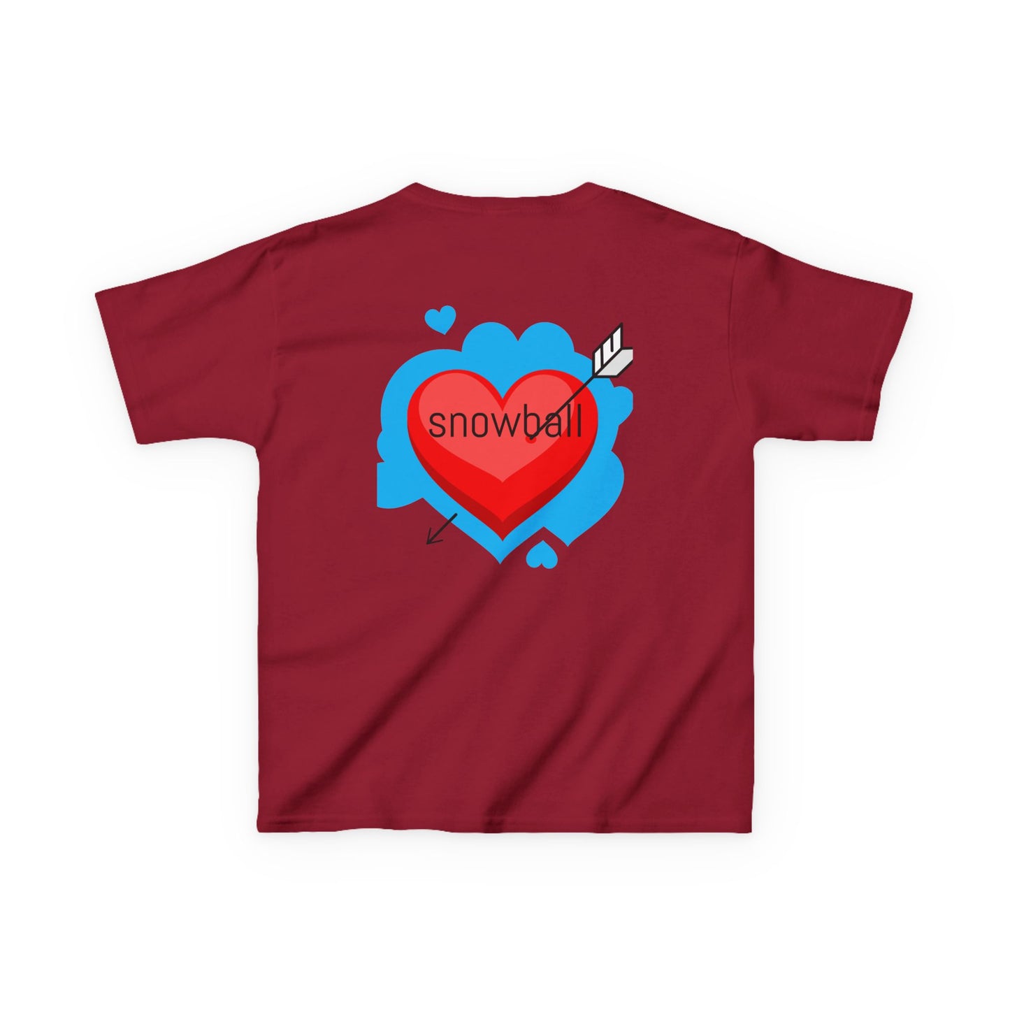 Kids Tee — Cute 'Snowball' Cat Photo & Heart Design