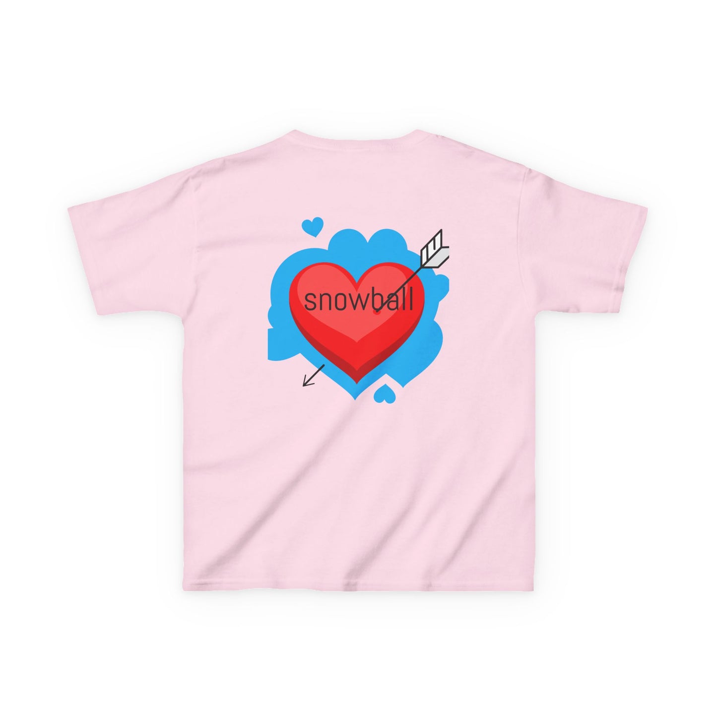 Kids Tee — Cute 'Snowball' Cat Photo & Heart Design