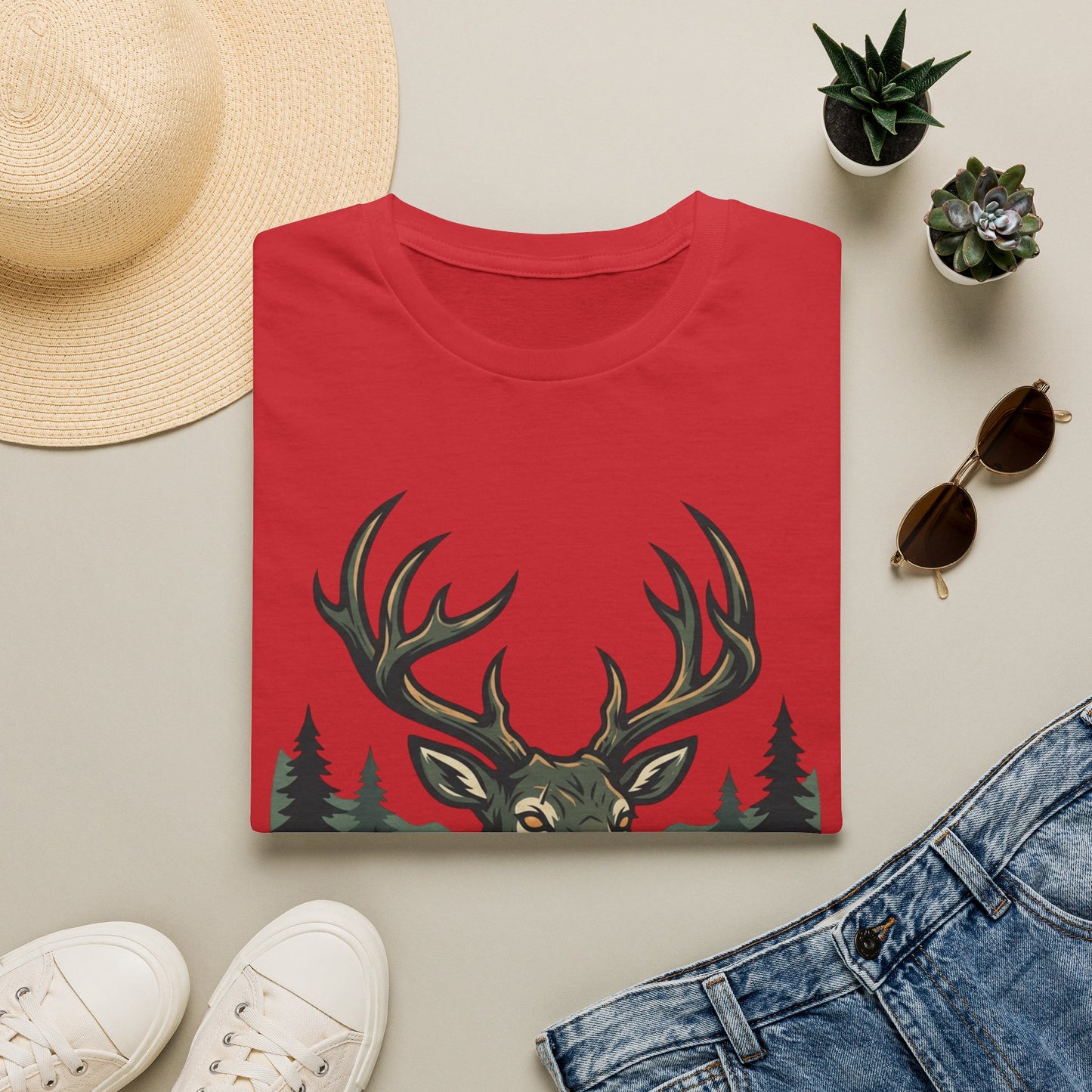 Deer Head T-Shirt — Majestic Stag Forest Graphic Tee