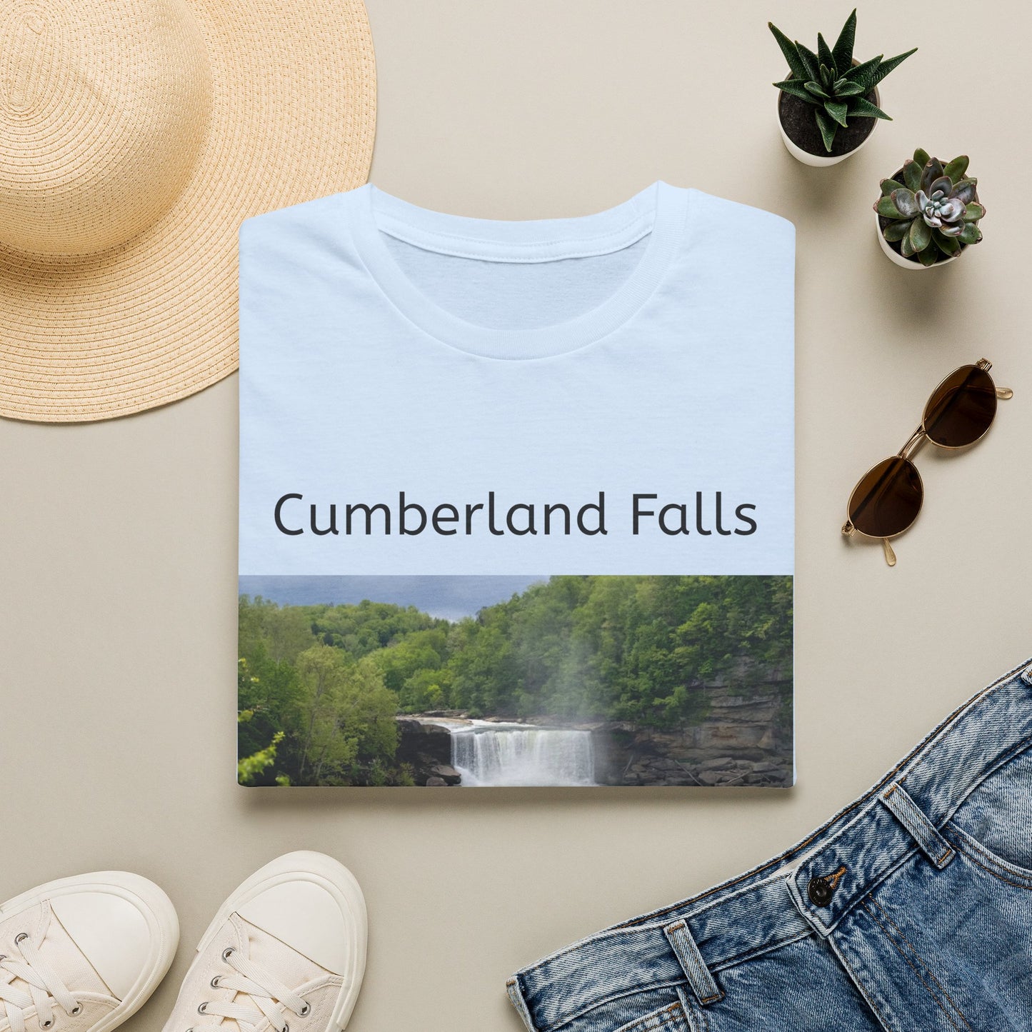 Cumberland Falls Kentucky Scenic T‑Shirt — Waterfall Photo Tee