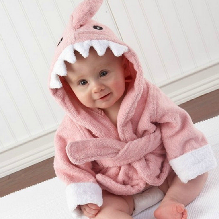 3-Size Shark Bath Towel - Baby Cartoon Hooded Robe
