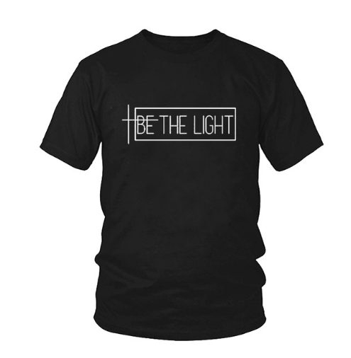 "Be The Light Graphic Short Sleeve T-Shirt for Summer"