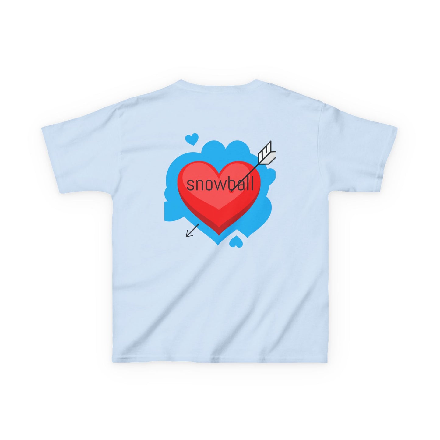 Kids Tee — Cute 'Snowball' Cat Photo & Heart Design