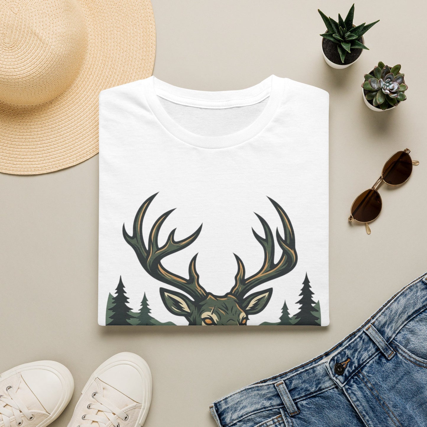 Deer Head T-Shirt — Majestic Stag Forest Graphic Tee