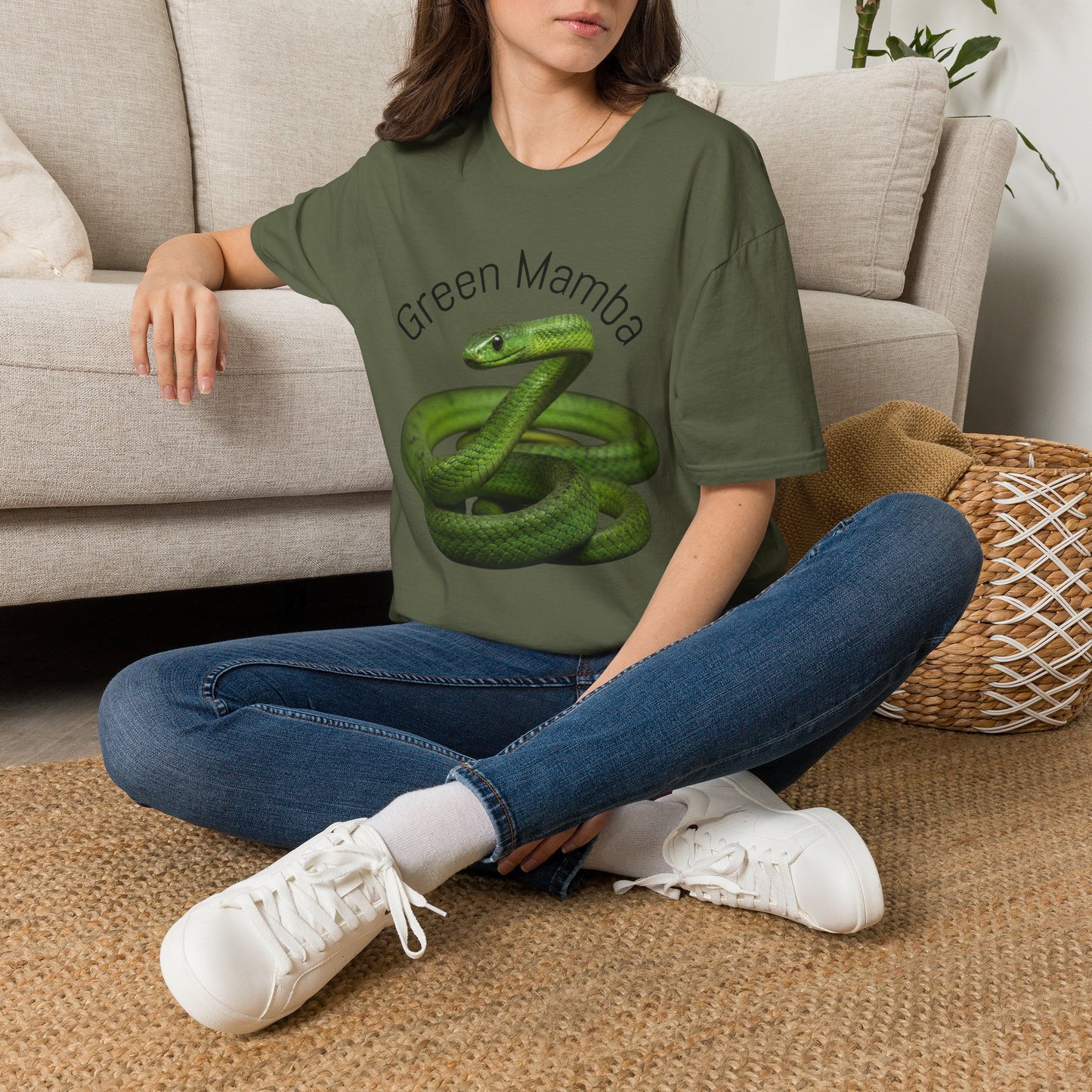 Green Mamba T‑Shirt — Realistic Snake Graphic Tee