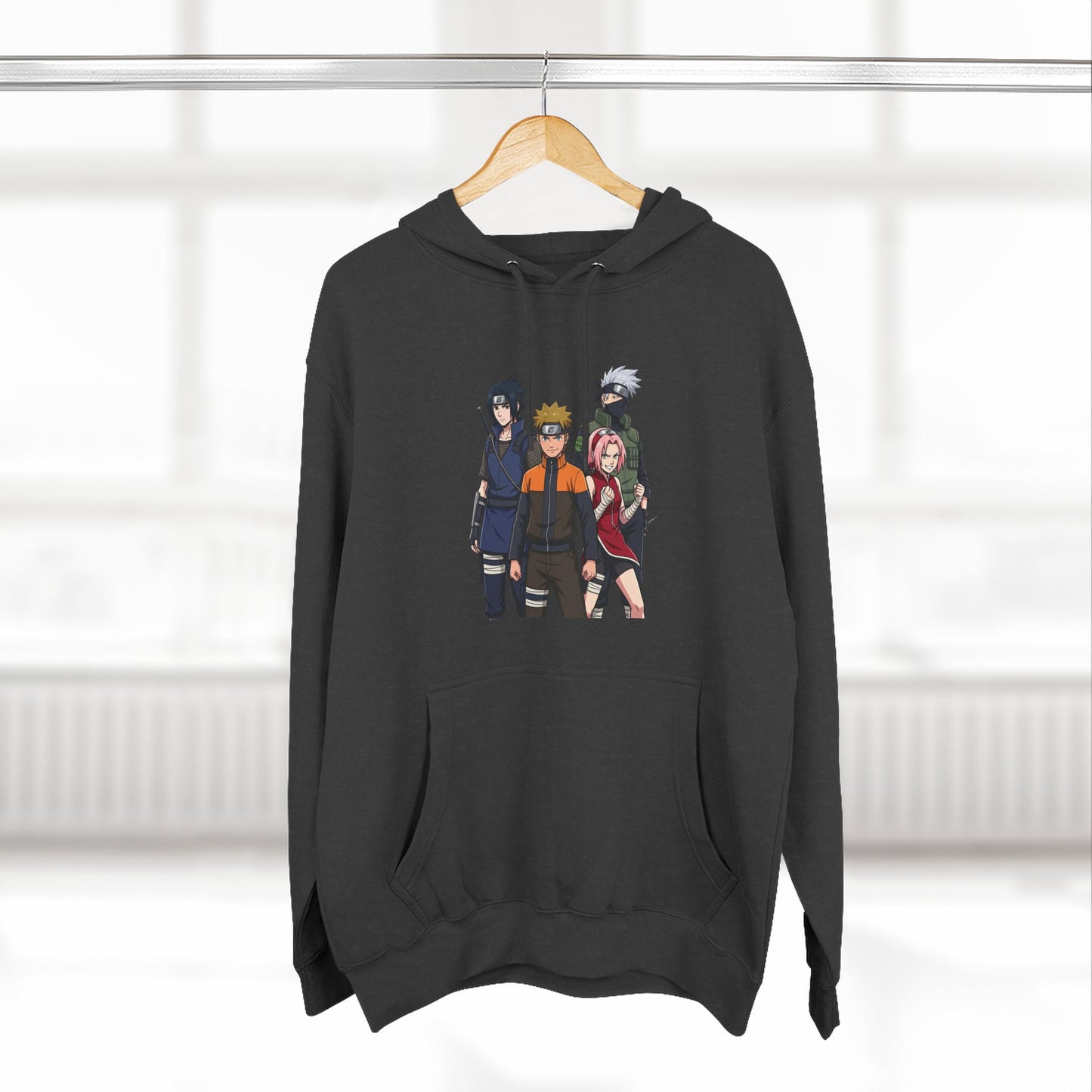 Anime Team Graphic Hoodie — Naruto, Sasuke, Sakura & Kakashi Crew Sweatshirt