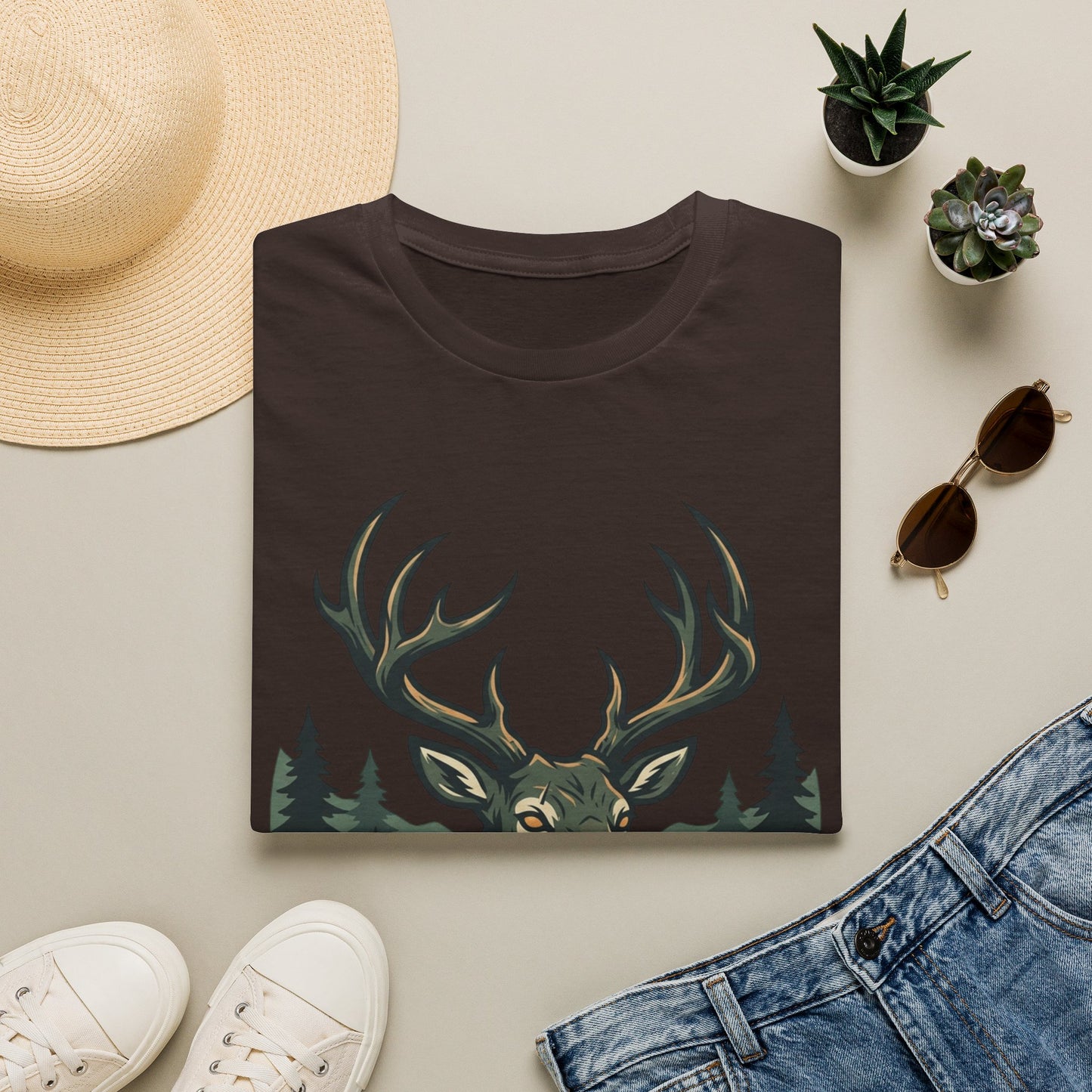 Deer Head T-Shirt — Majestic Stag Forest Graphic Tee