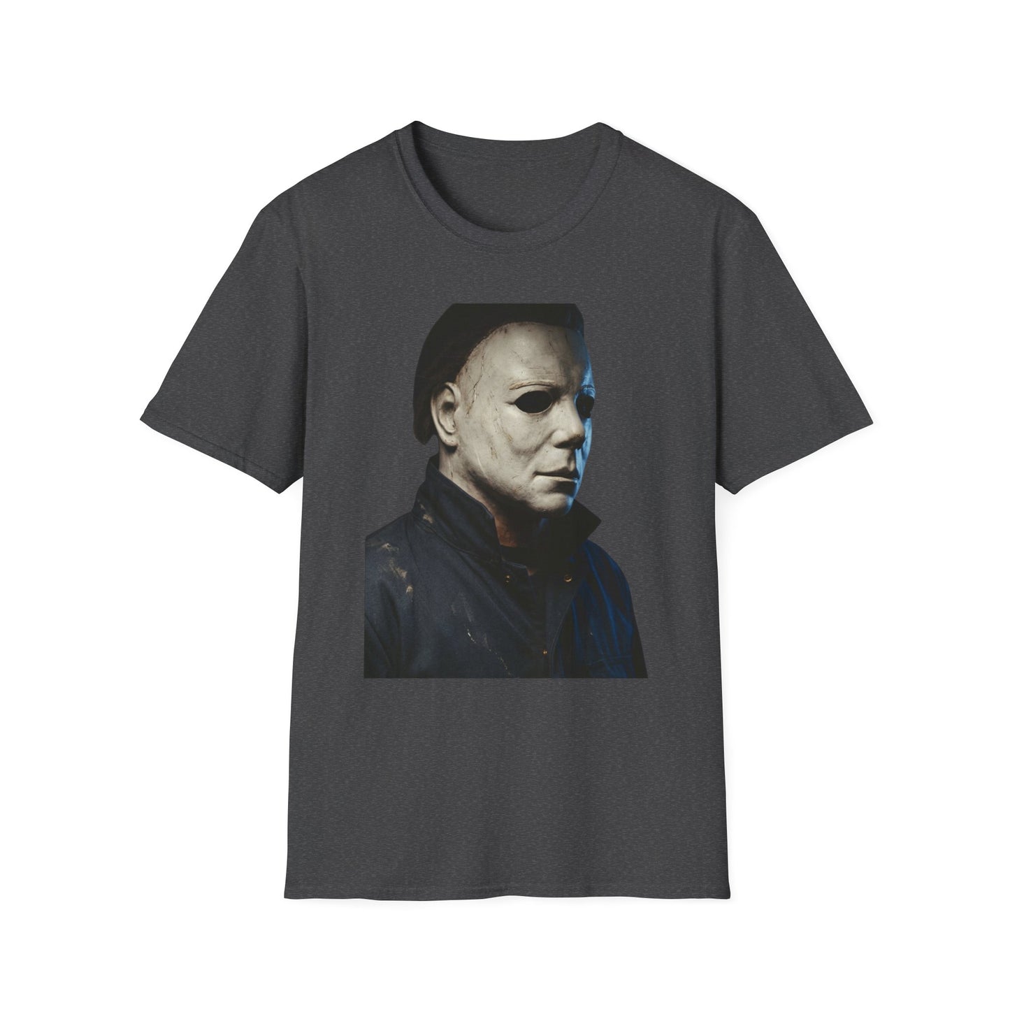 Michael Myers Horror Mask Portrait T-Shirt — Iconic Creepy Mask Graphic Tee for Halloween