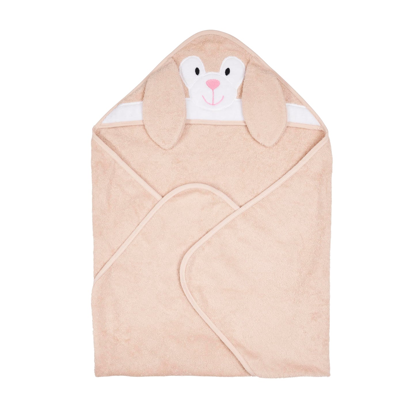 Riff Raff Friendly Bunny Hooded Towel - Premium Cotton Baby Towel with Mitt Set - Ultra Soft Machine Washable Cartoon Hooded Baby Towels - Baby Towels with Hood for Newborn Baby Infants Toddlers