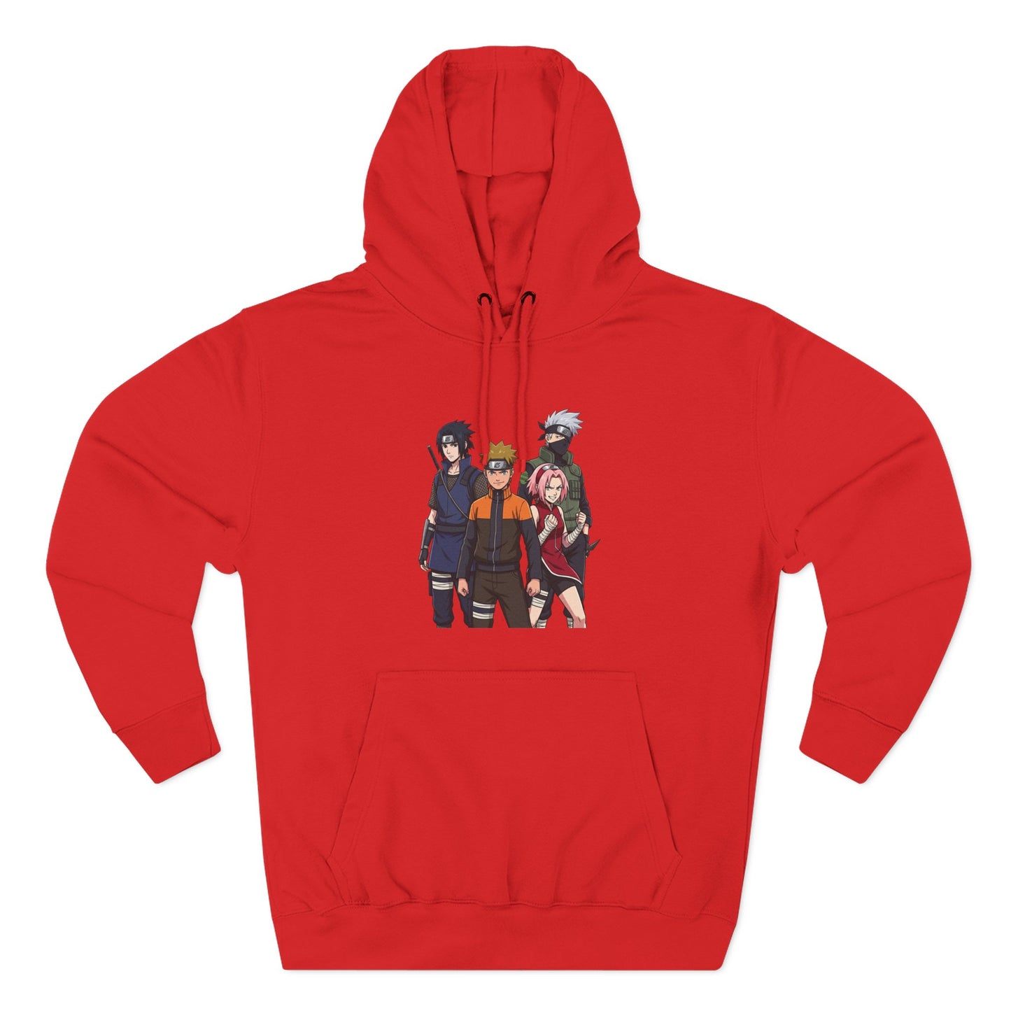 Anime Team Graphic Hoodie — Naruto, Sasuke, Sakura & Kakashi Crew Sweatshirt