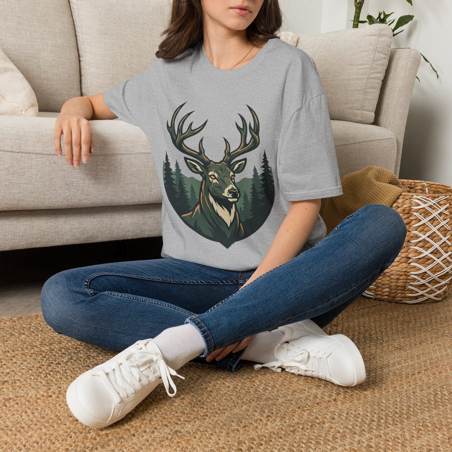 Deer Head T-Shirt — Majestic Stag Forest Graphic Tee