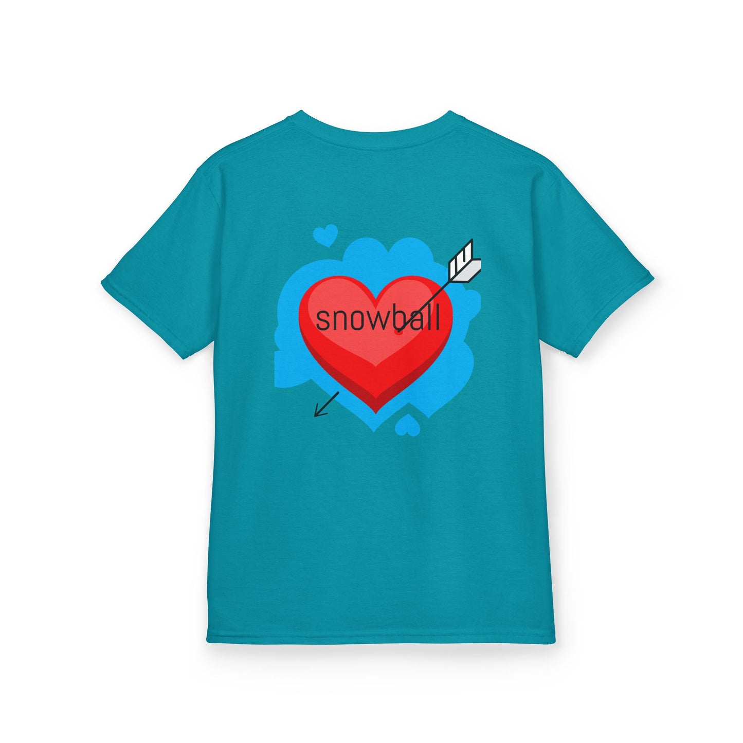 Kids Tee — Cute 'Snowball' Cat Photo & Heart Design