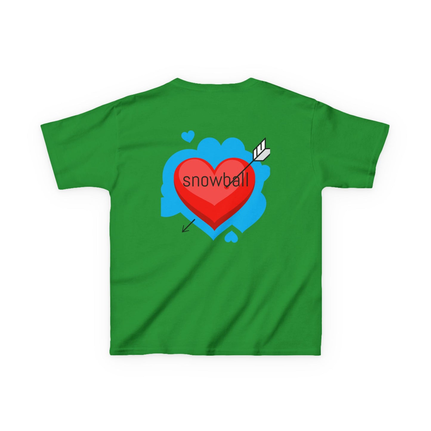 Kids Tee — Cute 'Snowball' Cat Photo & Heart Design