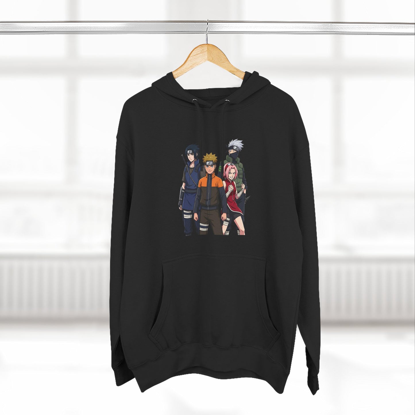 Anime Team Graphic Hoodie — Naruto, Sasuke, Sakura & Kakashi Crew Sweatshirt