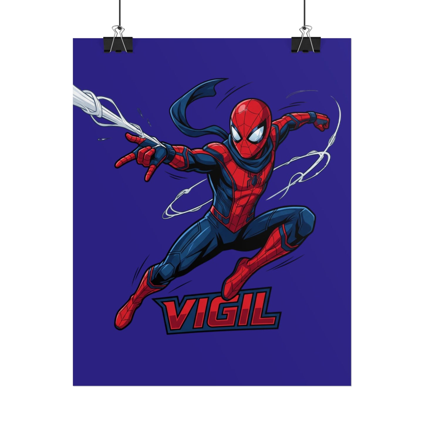 Spider Vigil Poster — Action Superhero Wall Art (Rolled)