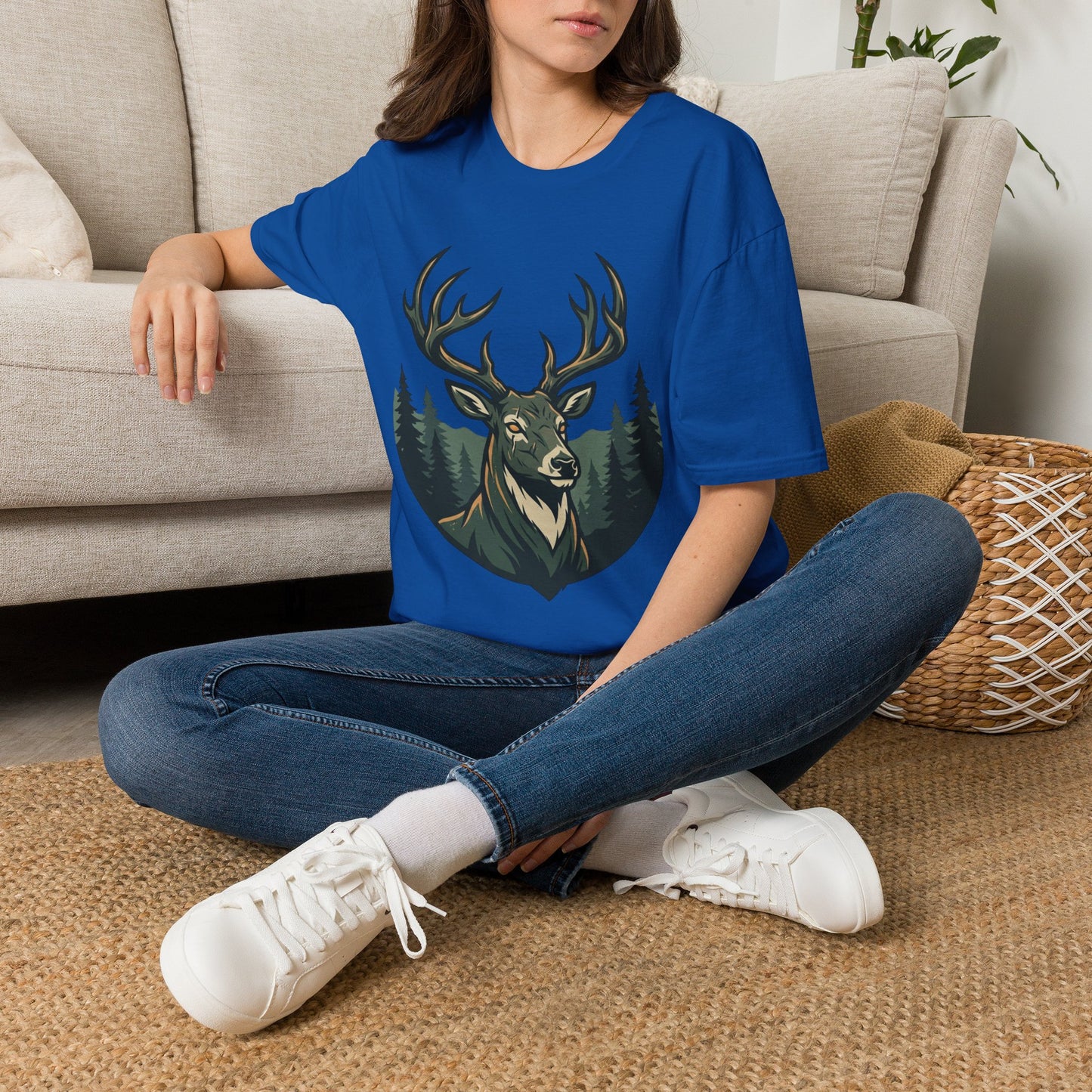 Deer Head T-Shirt — Majestic Stag Forest Graphic Tee