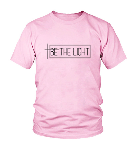 "Be The Light Graphic Short Sleeve T-Shirt for Summer"