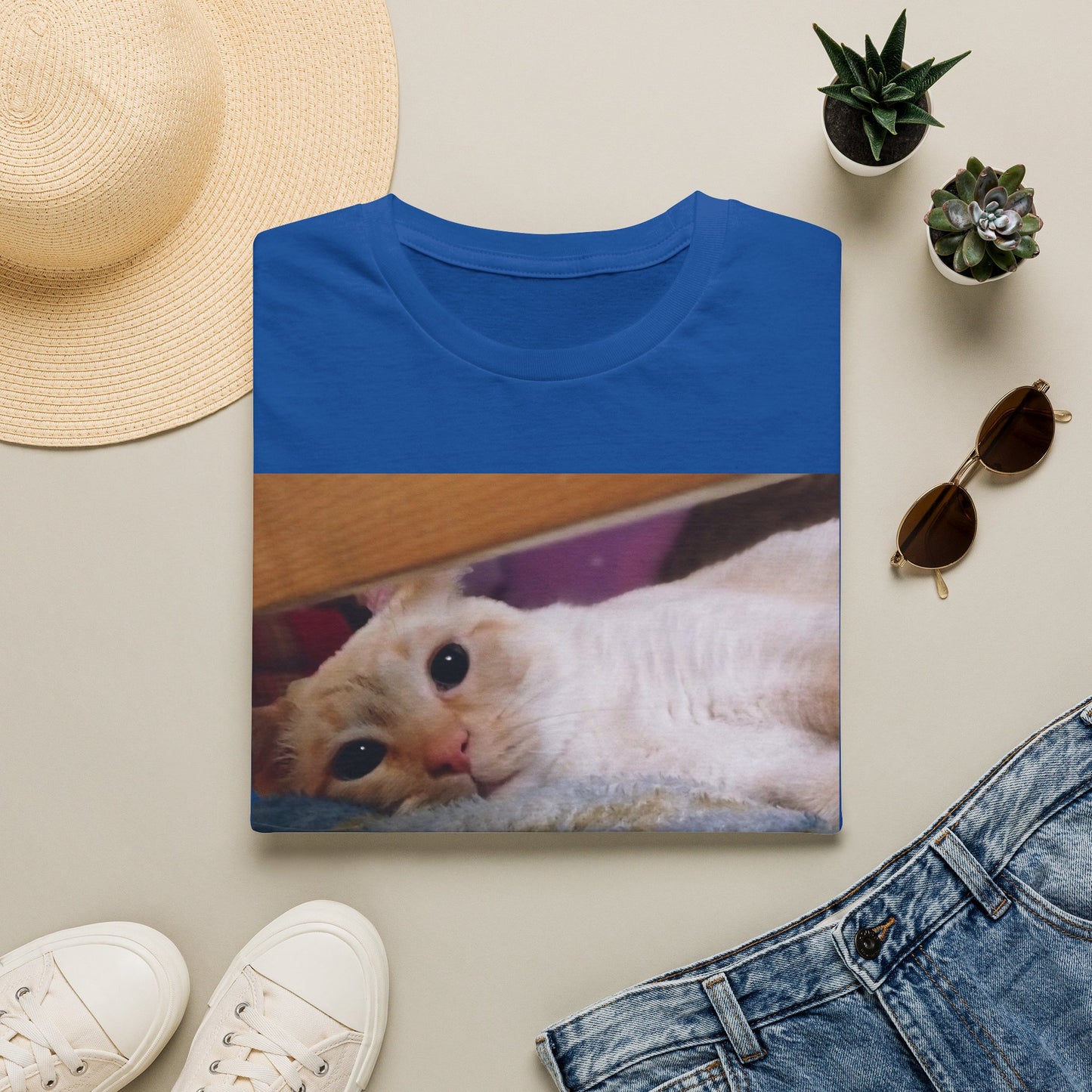 Cat Photo T-Shirt — "Snowball" Cute Pet Portrait Tee