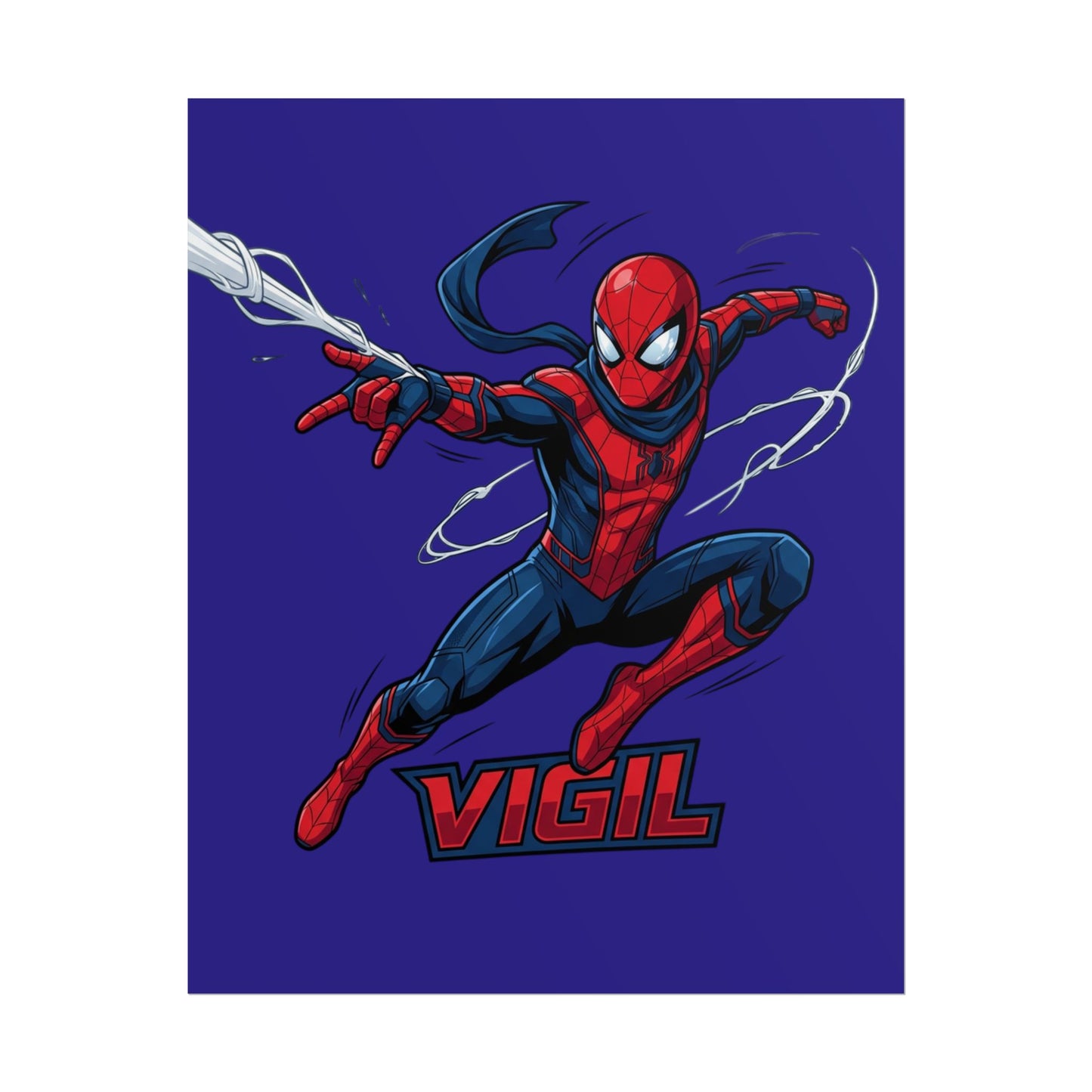 Spider Vigil Poster — Action Superhero Wall Art (Rolled)