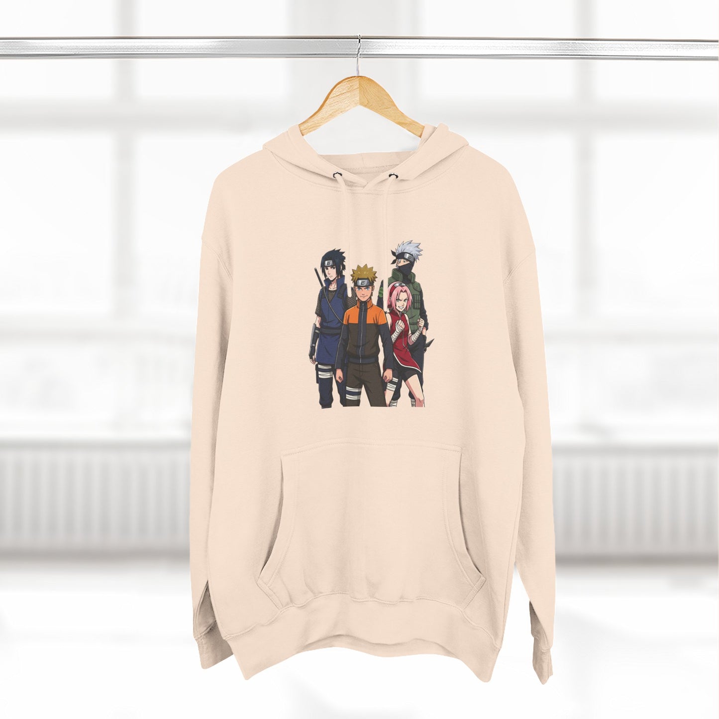 Anime Team Graphic Hoodie — Naruto, Sasuke, Sakura & Kakashi Crew Sweatshirt