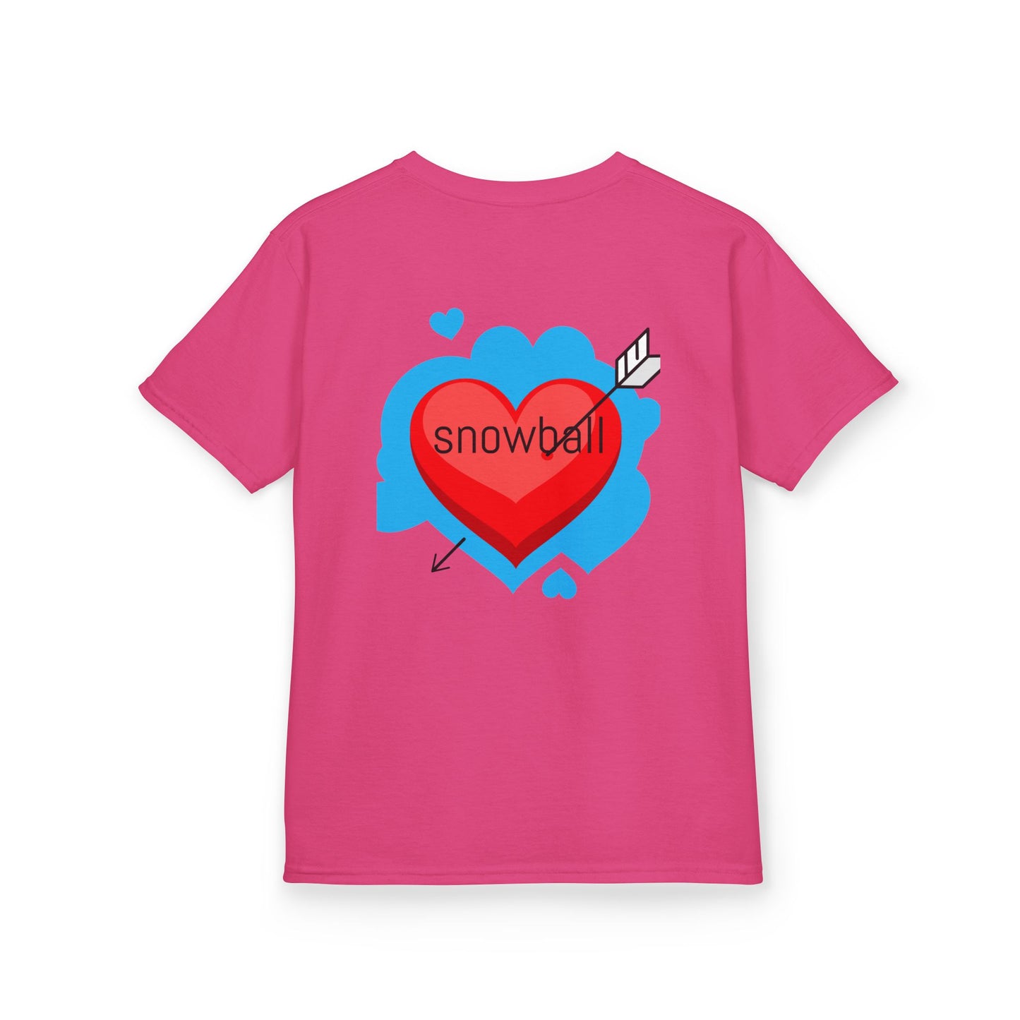 Kids Tee — Cute 'Snowball' Cat Photo & Heart Design
