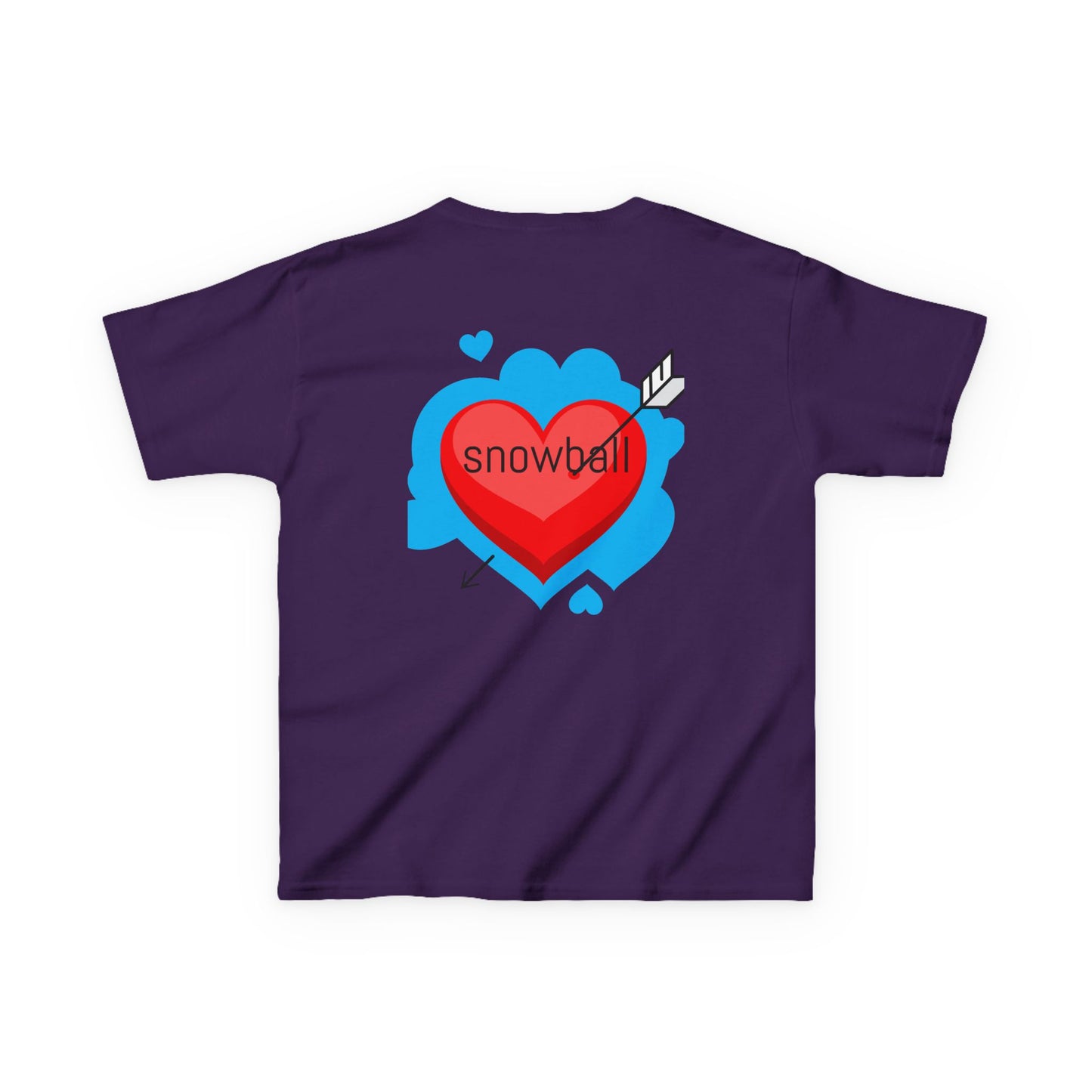 Kids Tee — Cute 'Snowball' Cat Photo & Heart Design