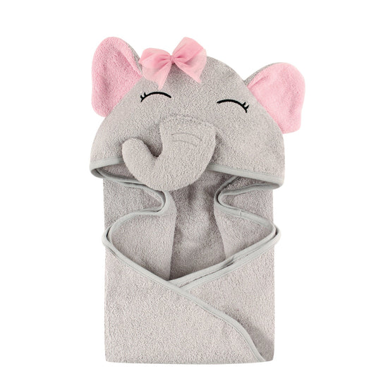 Hudson Baby Unisex Baby Animal Face Hooded Towel Pretty Elephant 1-Pack One Size