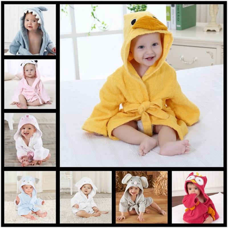 3-Size Shark Bath Towel - Baby Cartoon Hooded Robe
