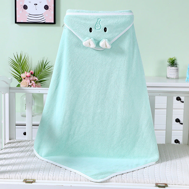 Cotton Hooded Baby Bath Towel with Cartoon Ears