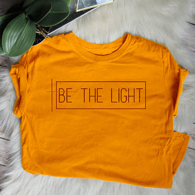 "Be The Light Graphic Short Sleeve T-Shirt for Summer"