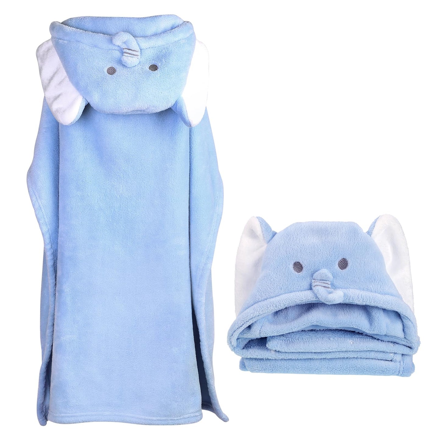 lanjue Baby Hooded Towel Soft Organic Hooded Bath Towels Absorbent Baby Bath Towel 31 x 31 Baby Shower Towel for Newborns Toddler Infant (Elephant)